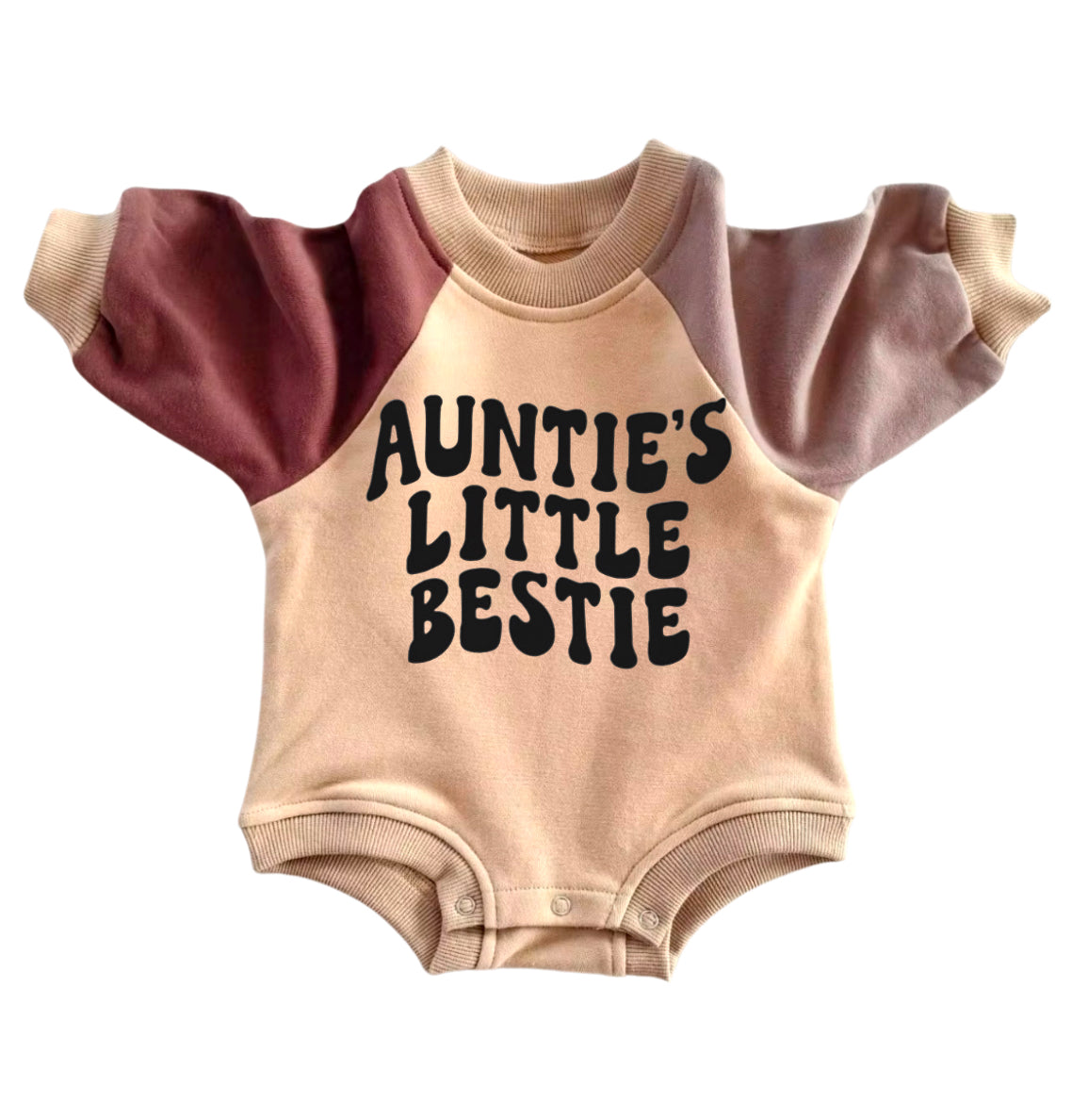 Aunties little bestie Color Block Oversized Sweatshirt Romper Hippo Boutique