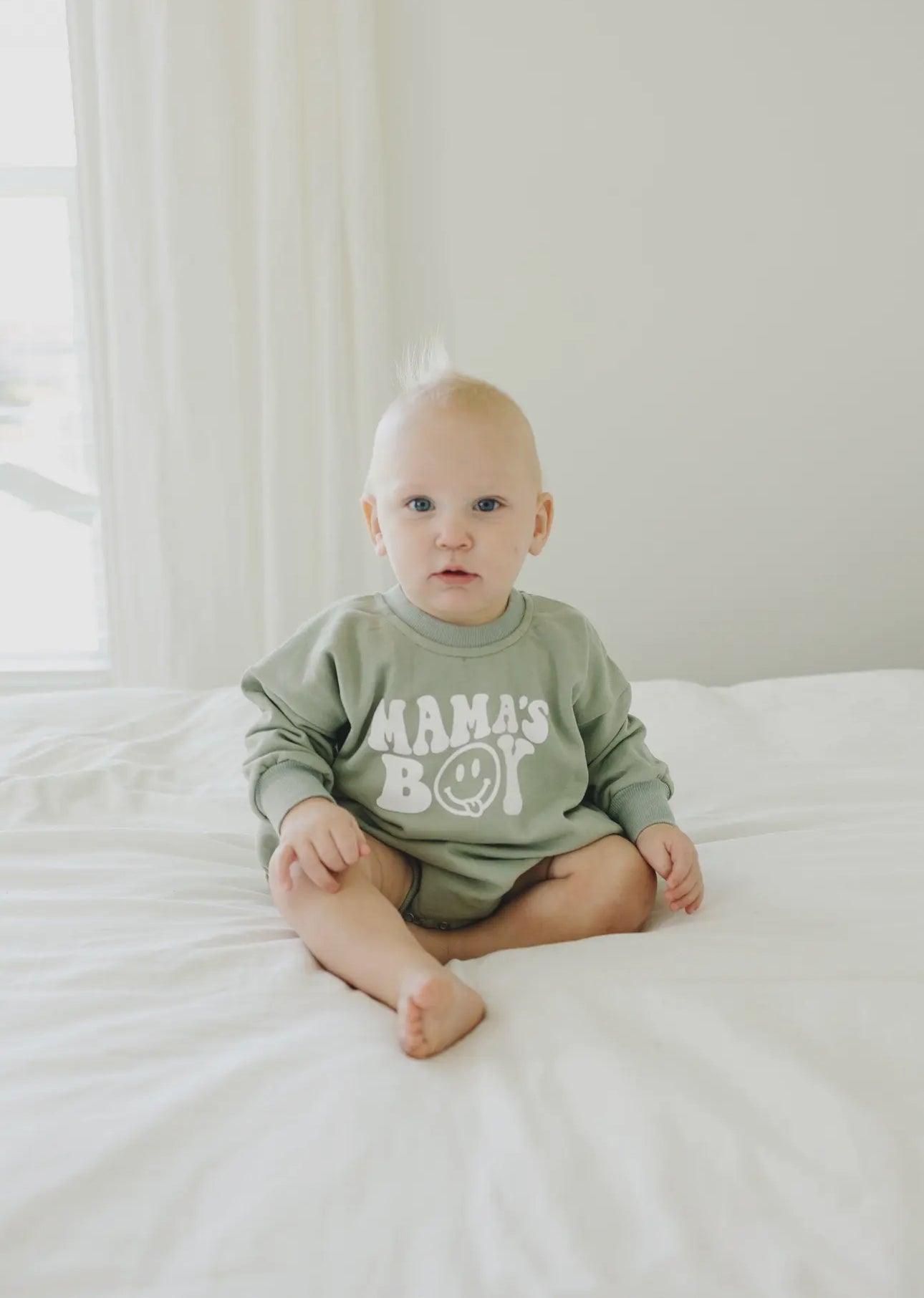 Mama’s Boy French Terry Baby Sweatshirt Romper Hippo Boutique
