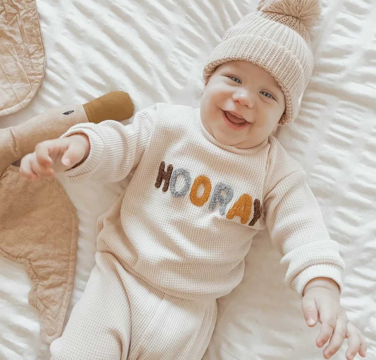 Hooray Waffle Knit Baby & Kids Outfit Hippo Boutique