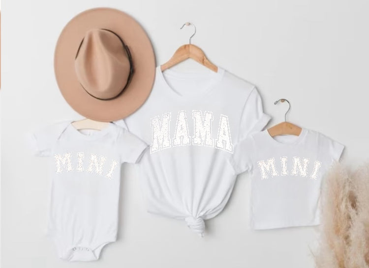 Glitter Mama & Mini Matching T-Shirts & Onesie - White Hippo Boutique