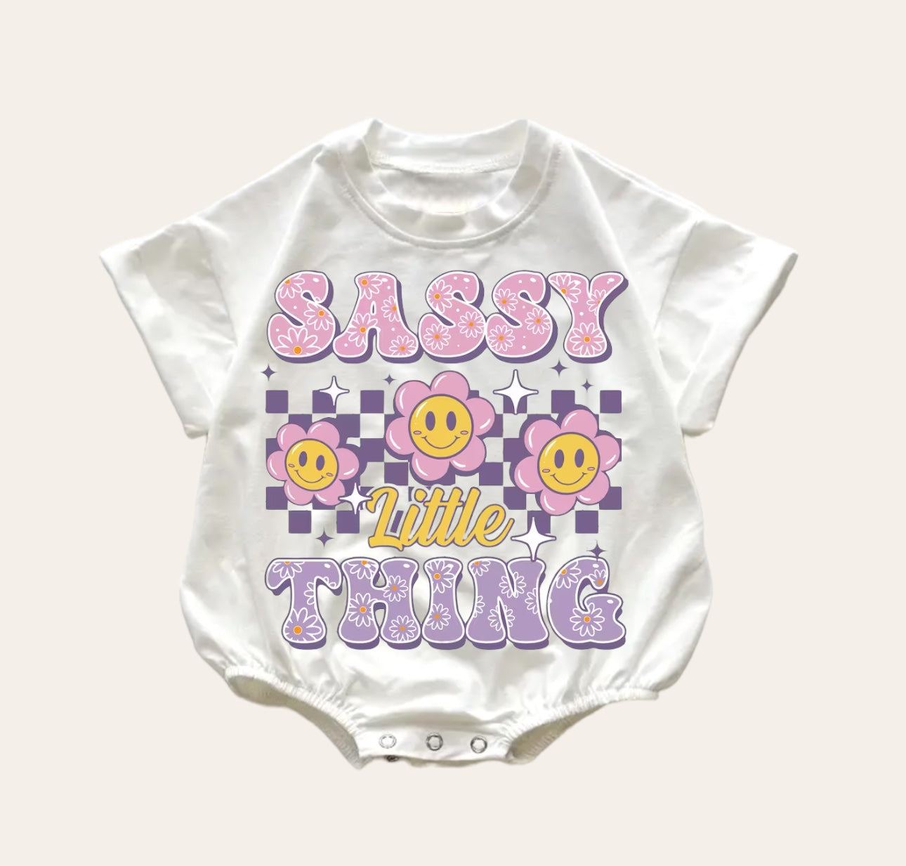 Sassy Little Thing Baby Girl t-shirt Bubble Romper Hippo Boutique