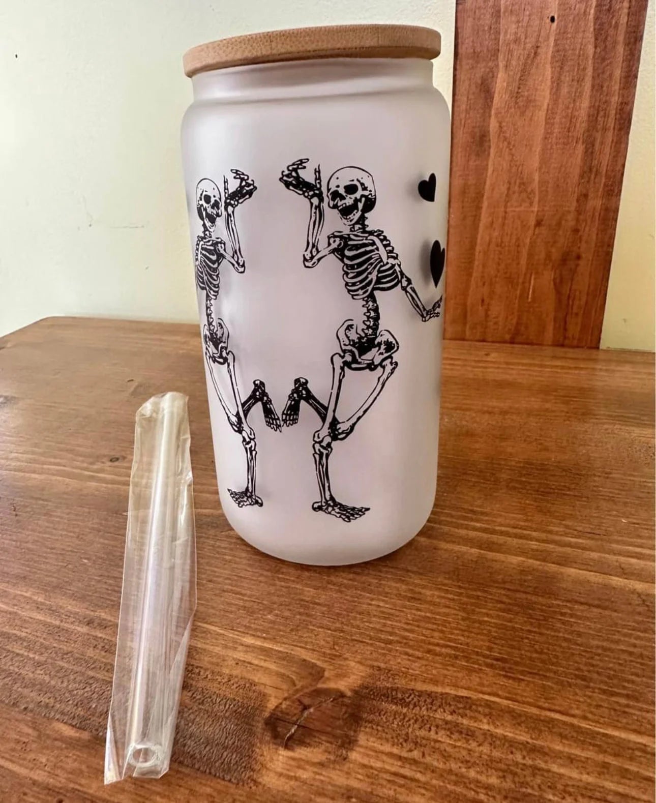Have the day you deserve Glass Tumbler with Glass straw Hippo Boutique