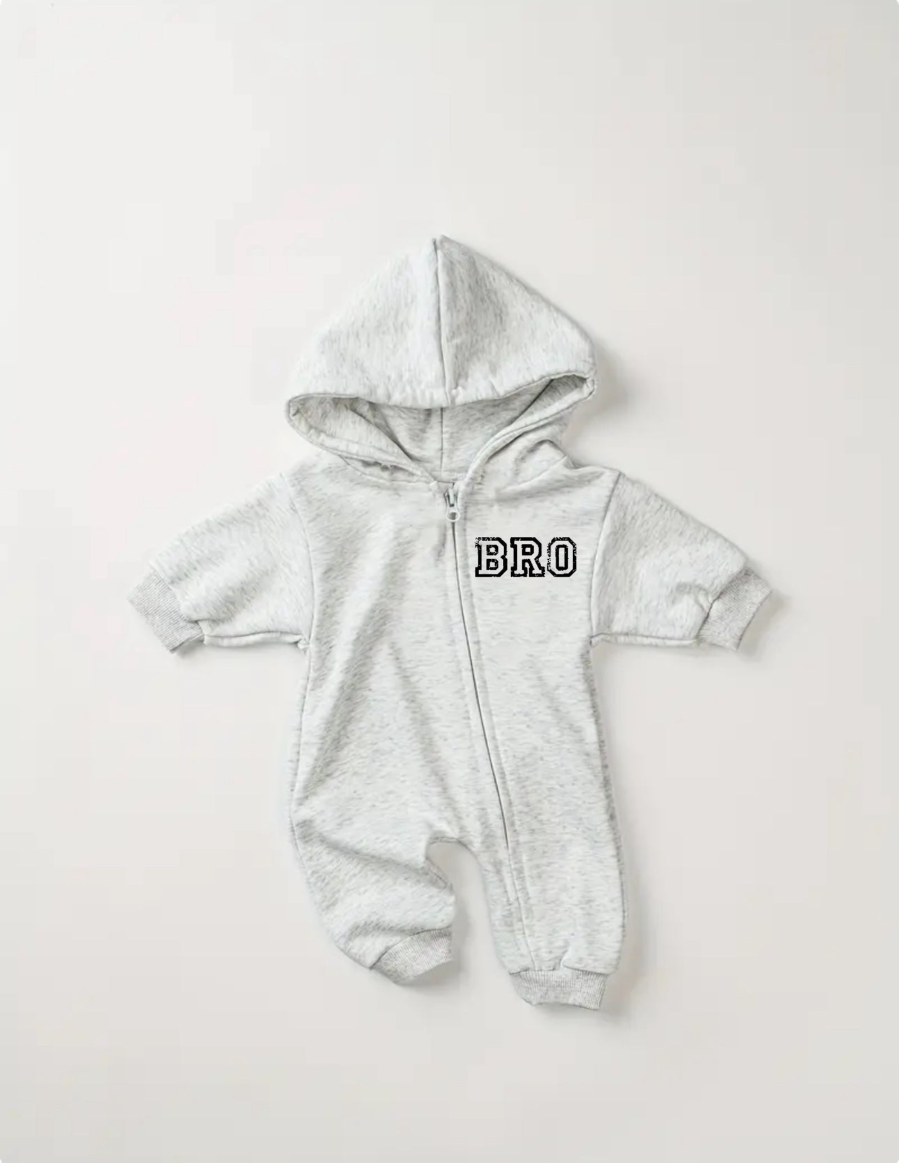 Bro Hooded Romper Zip Up Bodysuit Hippo Boutique