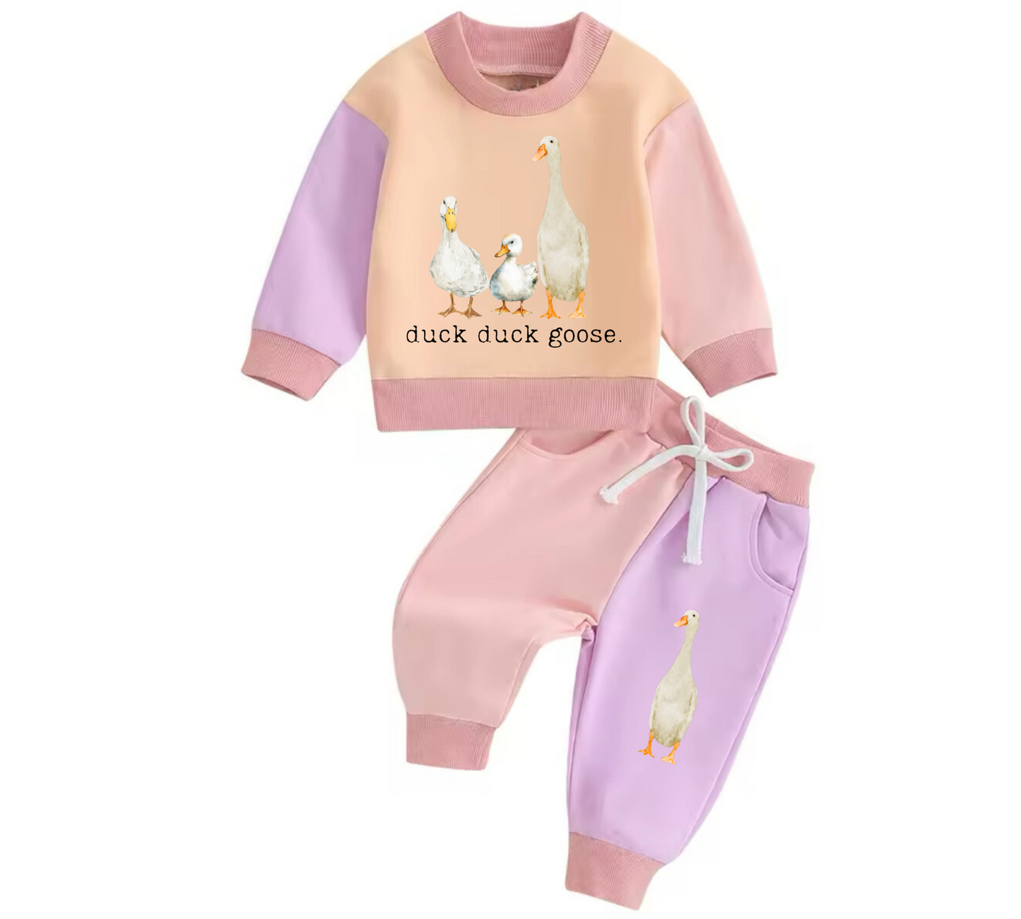 Duck duck goose Color Block Baby Outfit Hippo Boutique