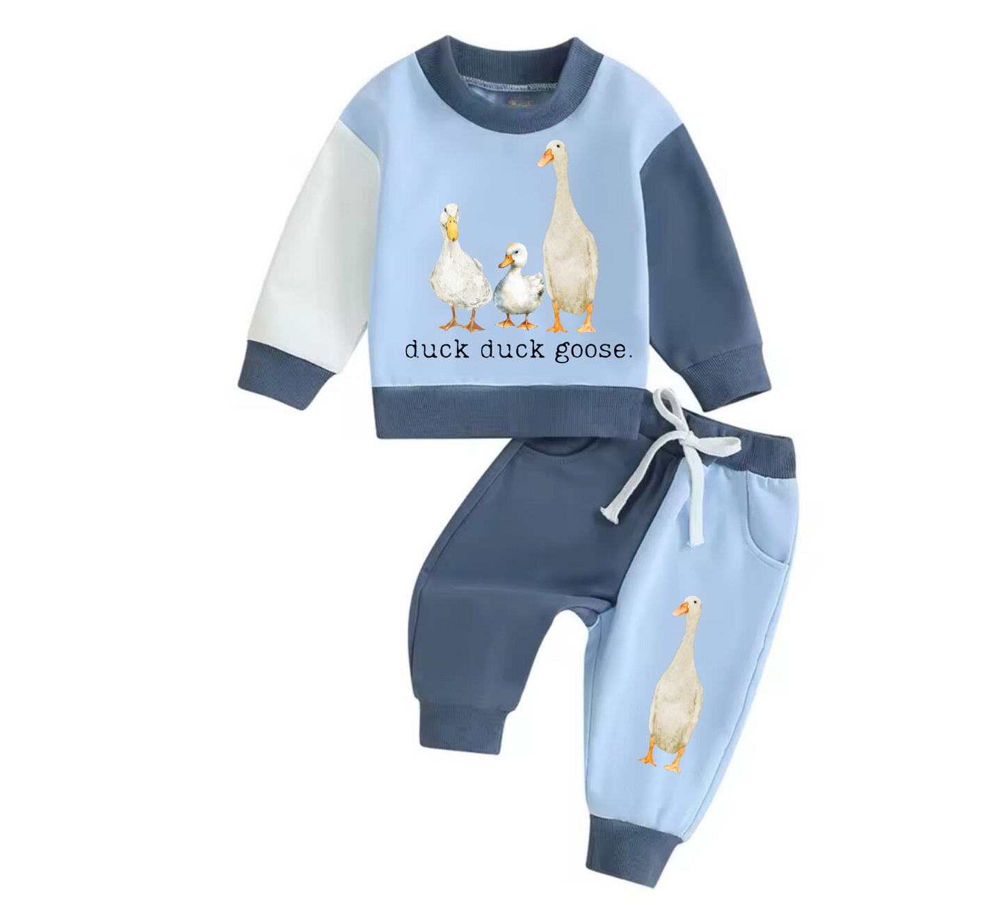 Duck duck goose Color Block Baby Outfit Hippo Boutique