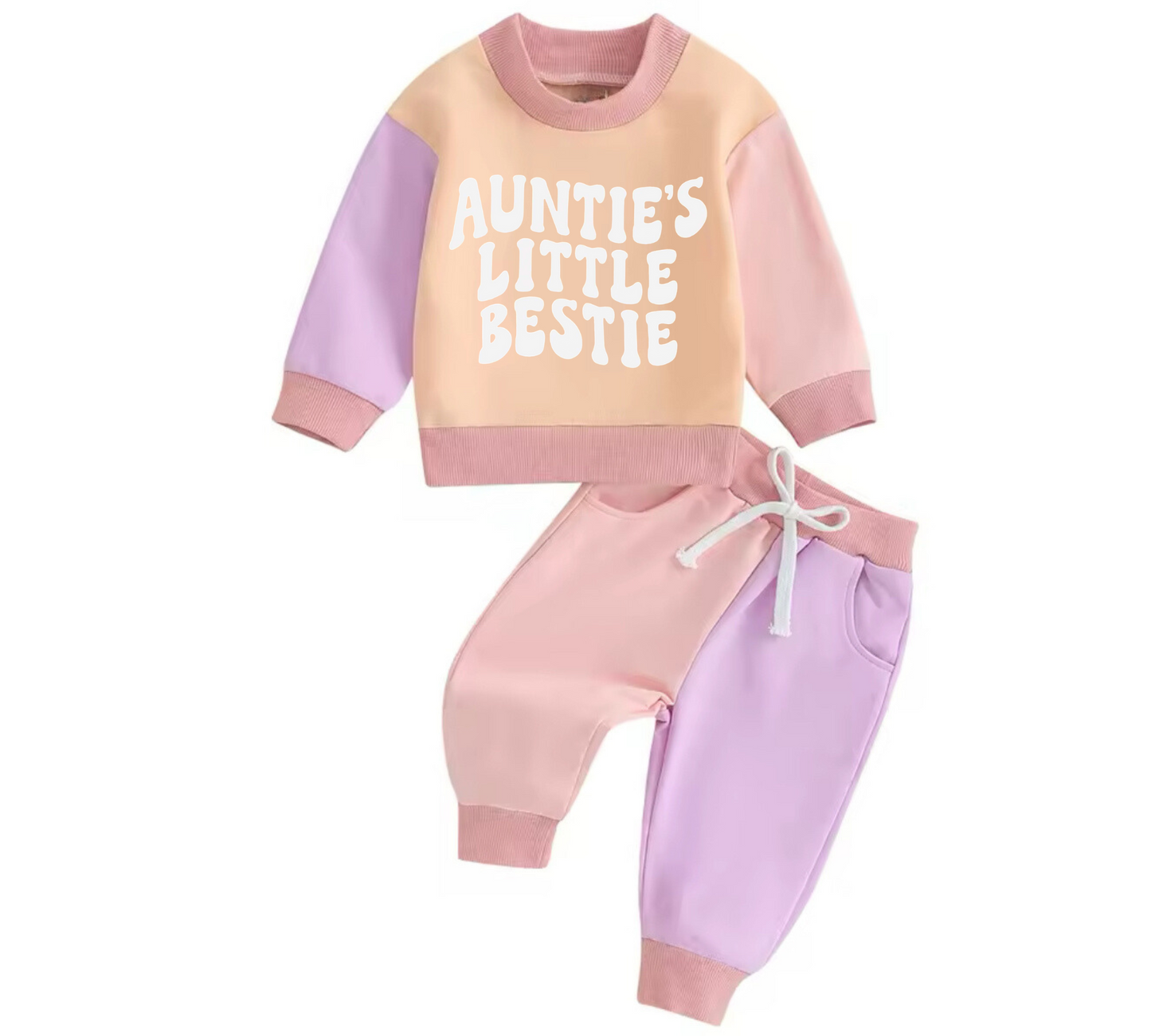 Aunties little bestie Color Block Baby Outfit Hippo Boutique