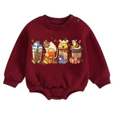 Soft warm fleece Baby pooh Fall Oversized Sweatshirt Romper Hippo Boutique