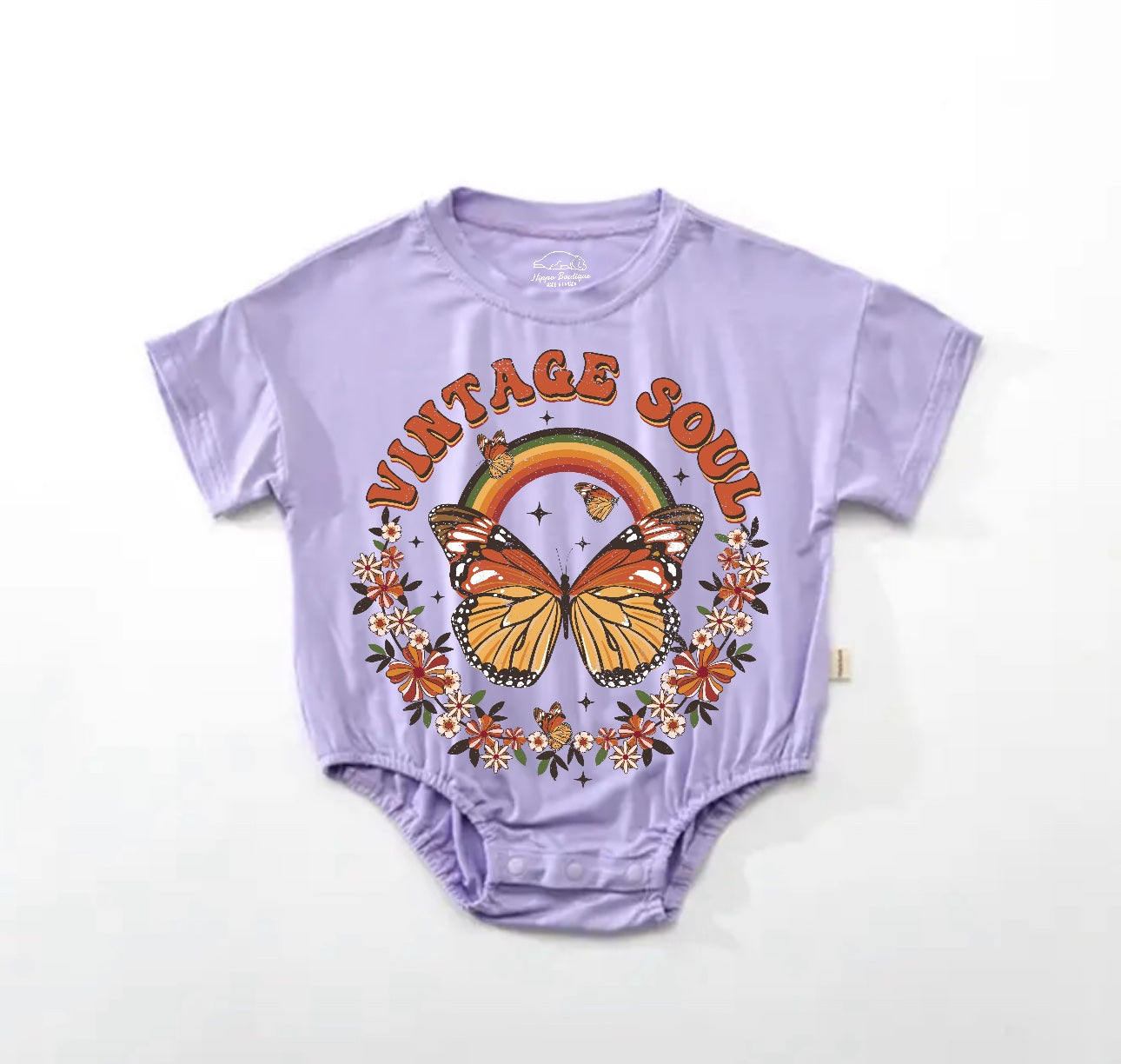 Vintage Soul boho Baby t-shirt Bubble Romper Hippo Boutique