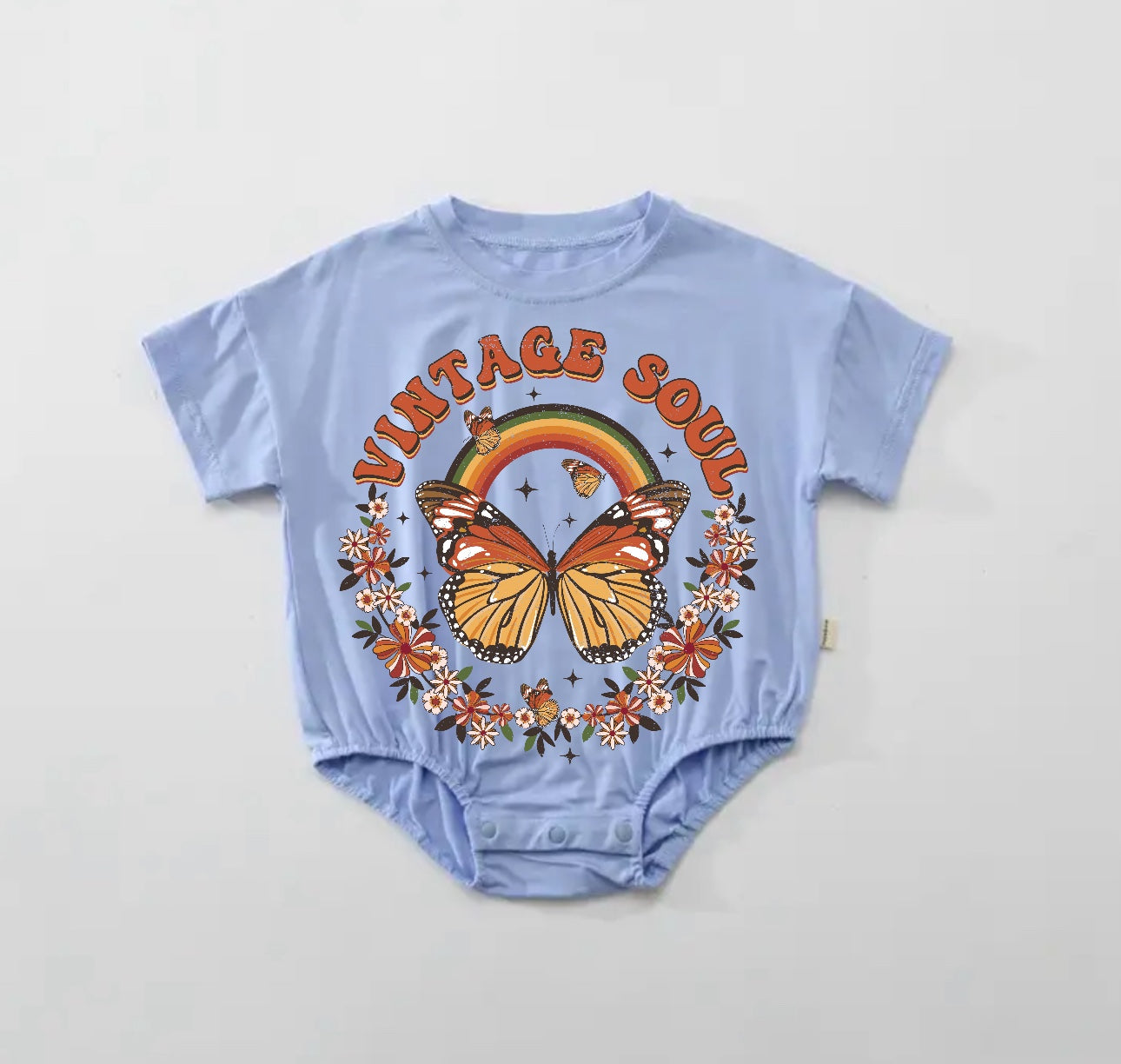 Vintage Soul boho Baby t-shirt Bubble Romper Hippo Boutique