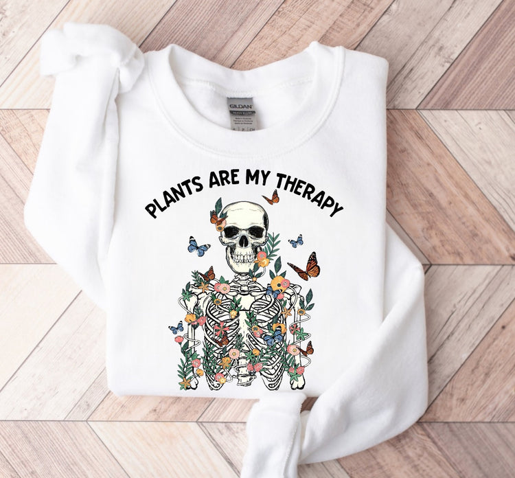 Women’s Crewneck Sweatshirts - Plants are my Therapy Hippo Boutique