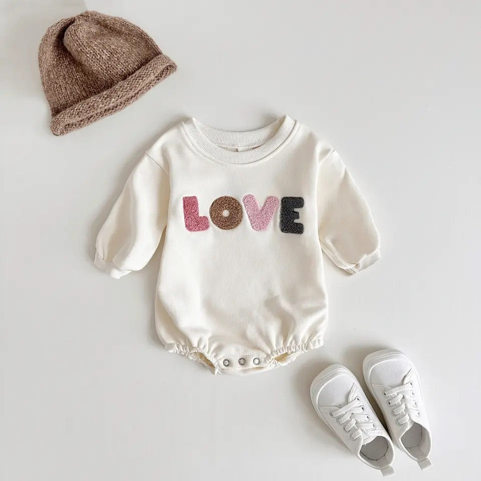 Love Sweatshirt Romper Hippo Boutique