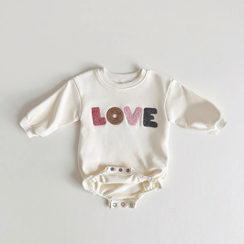 Love Sweatshirt Romper Hippo Boutique