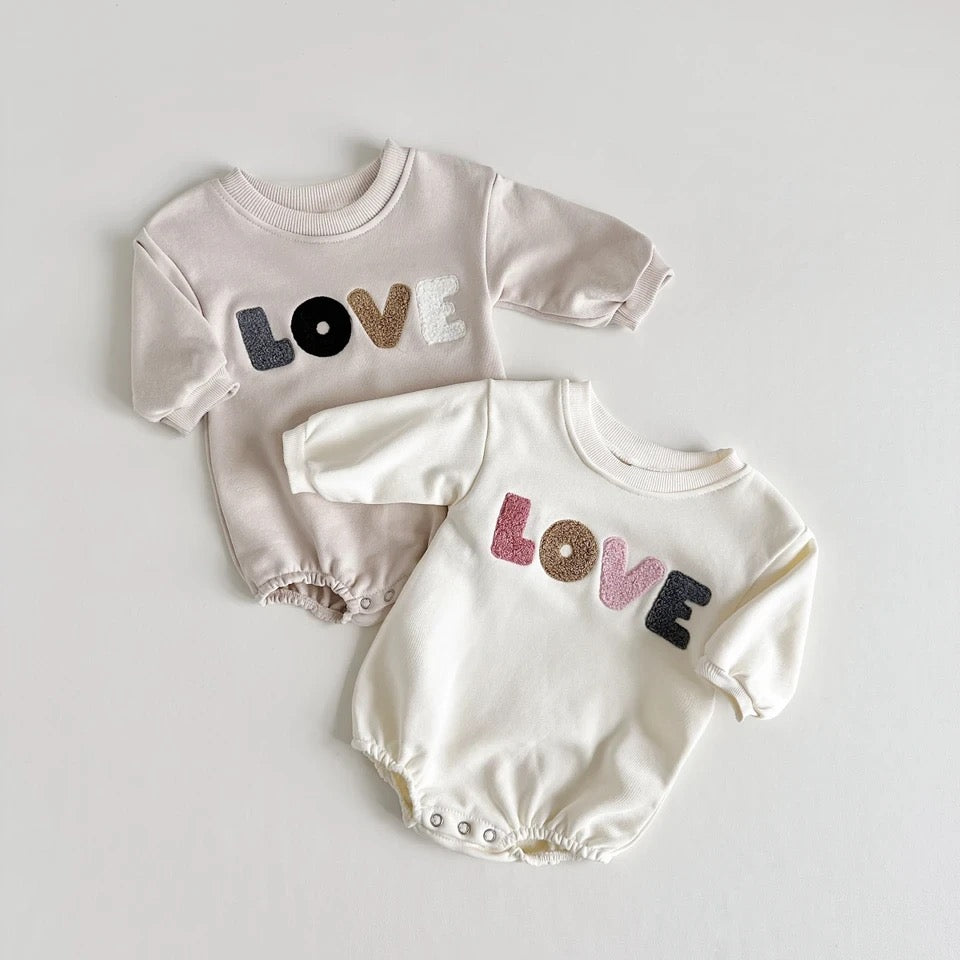Love Sweatshirt Romper Hippo Boutique