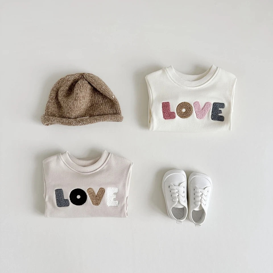 Love Sweatshirt Romper Hippo Boutique