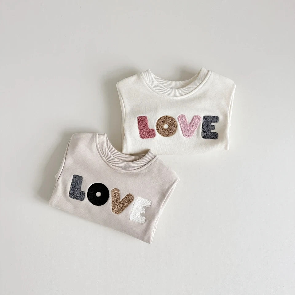Love Sweatshirt Romper Hippo Boutique