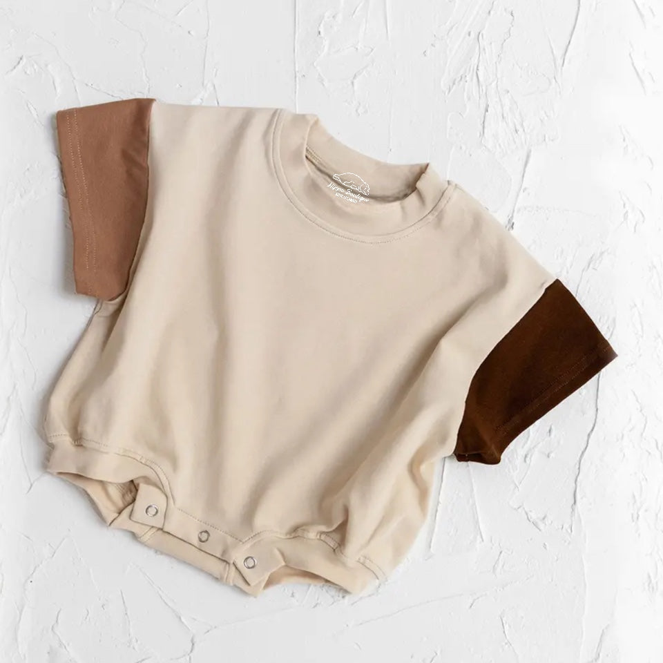 (Copy) Baby & Toddler cotton color block romper Hippo Boutique