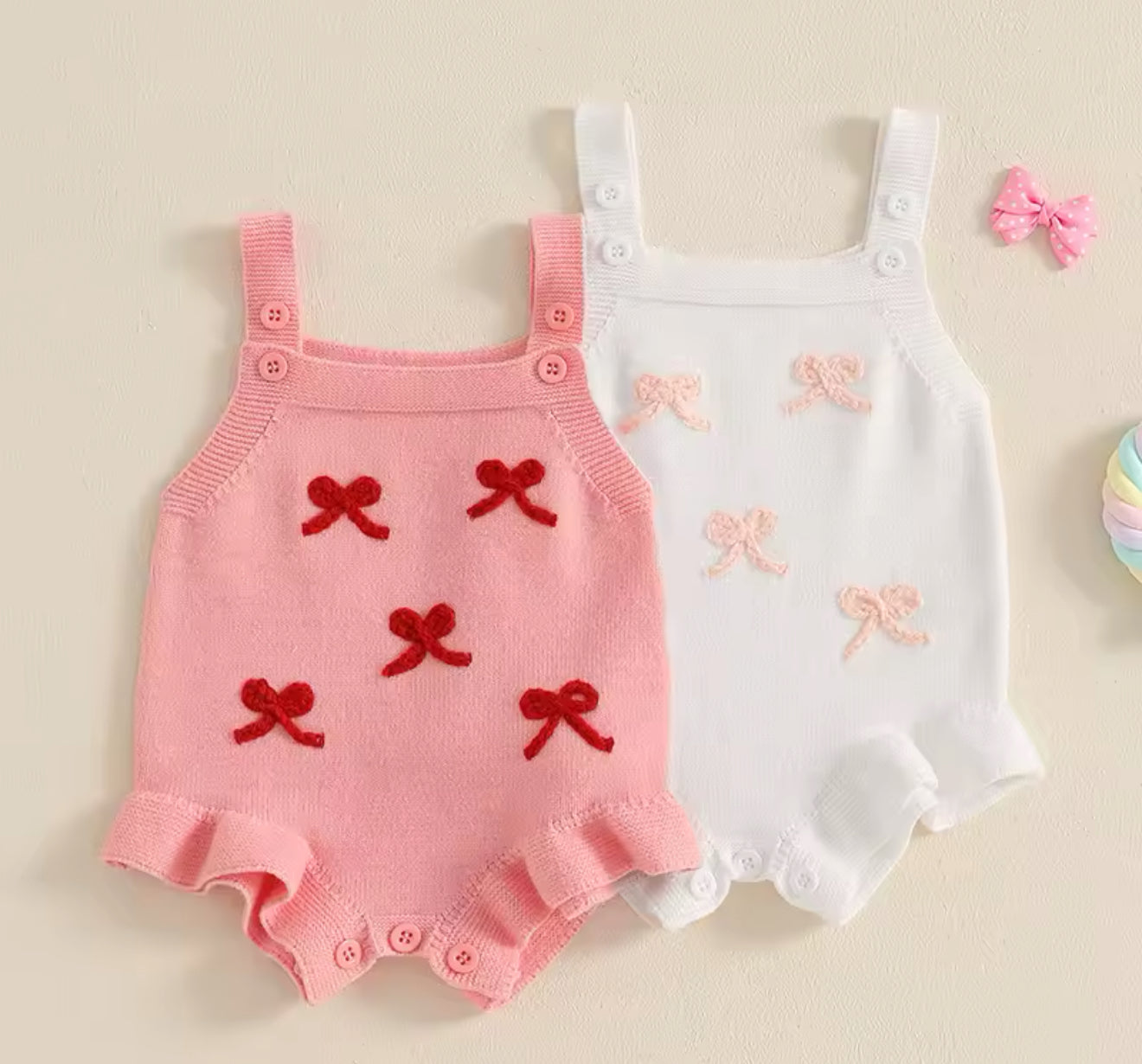 Bow Knit Sleeveless Romper Hippo Boutique