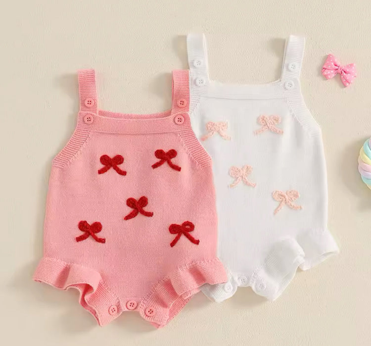 Bow Knit Sleeveless Romper Hippo Boutique