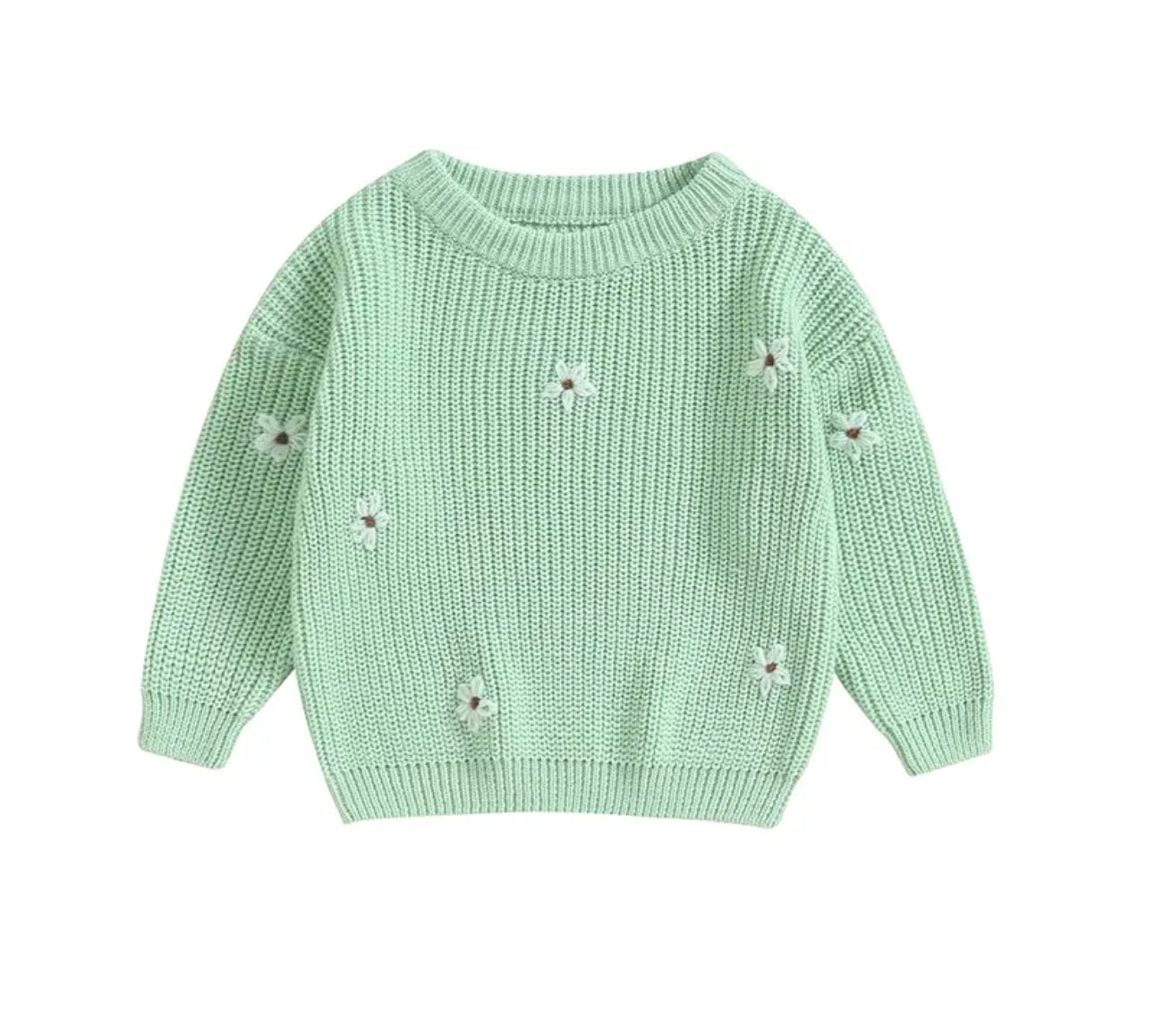 Baby & Kids Cotton knit Embroidered Flower Sweaters Hippo Boutique
