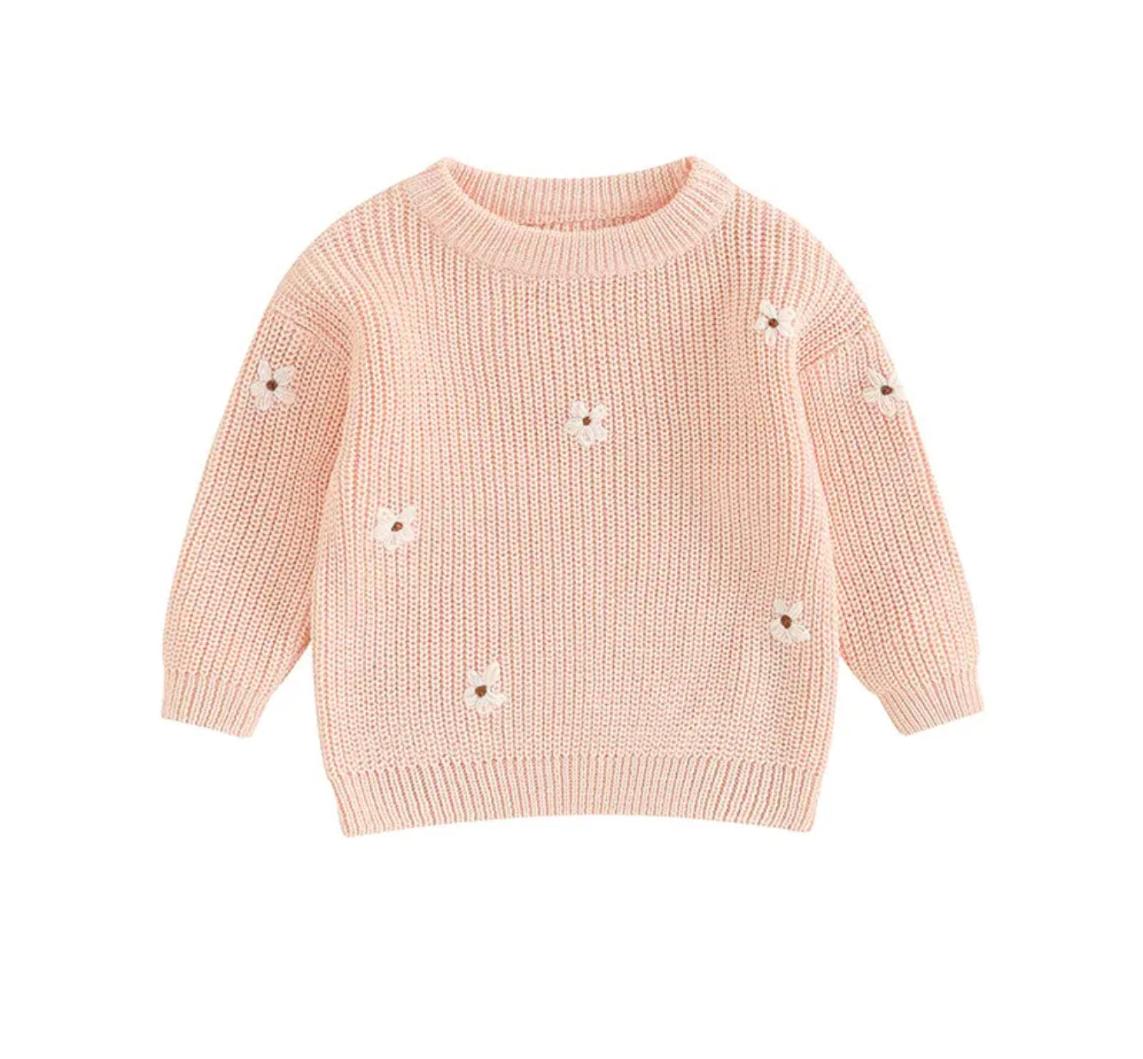 Baby & Kids Cotton knit Embroidered Flower Sweaters Hippo Boutique
