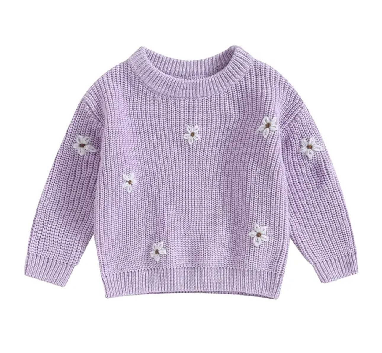 Baby & Kids Cotton knit Embroidered Flower Sweaters Hippo Boutique