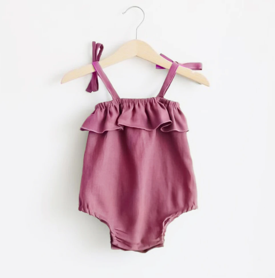Summer Baby Girls Rompers Solid Cotton Linen Infant Romper Ruffles Slip Strap Kids Playsuit Jumpsuits Onepiece Baby Clothes