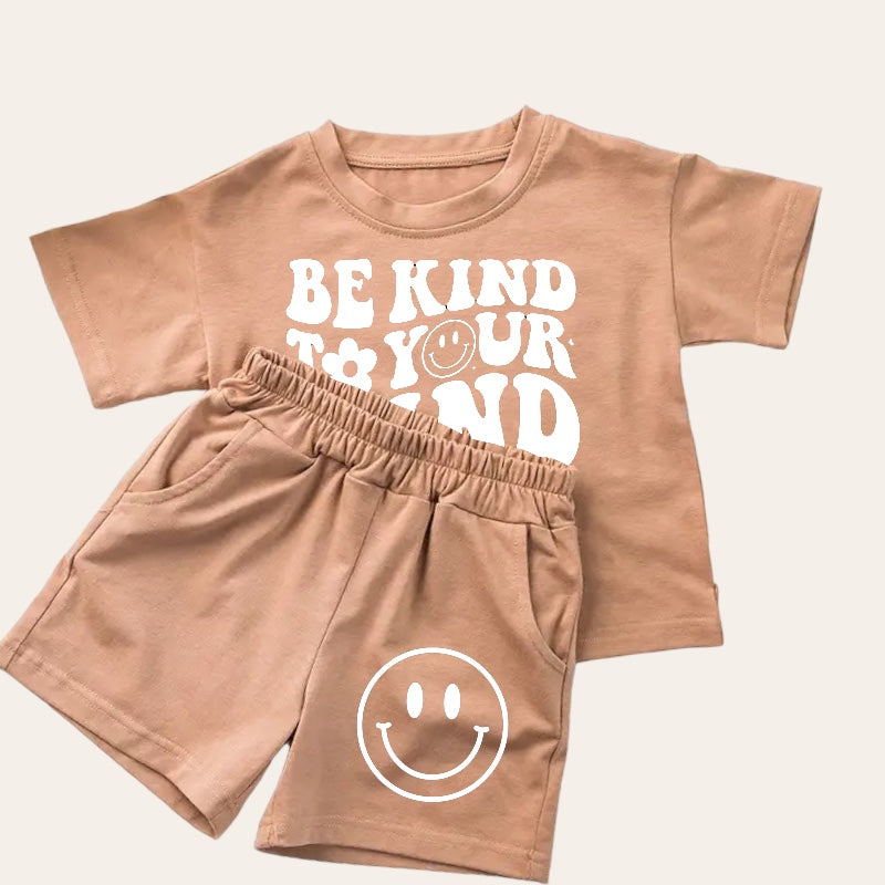 Be Kind To Your Mind Smiley T-Shirt & Shorts Set Hippo Boutique