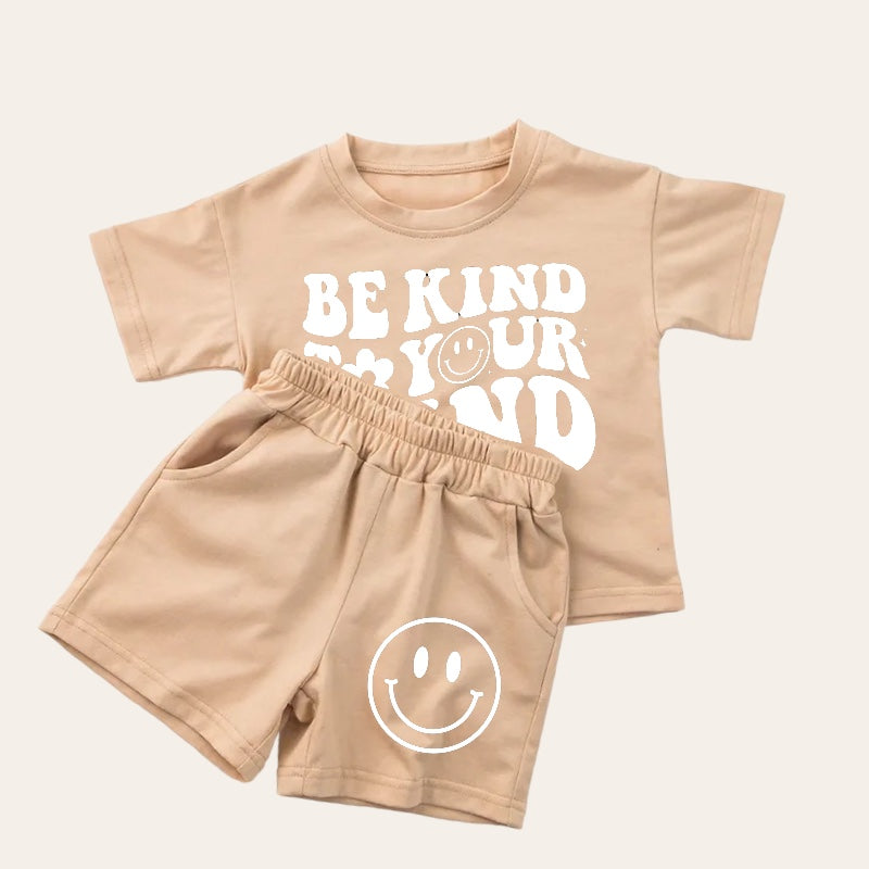 Be Kind To Your Mind Smiley T-Shirt & Shorts Set Hippo Boutique