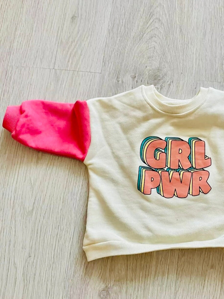 Girl Power 2 piece Outfit with Sweatshirt and Sweatpants/baby clothes/baby sweatshirt/baby outfit/baby gift/toddler clothes/retro/baby girl