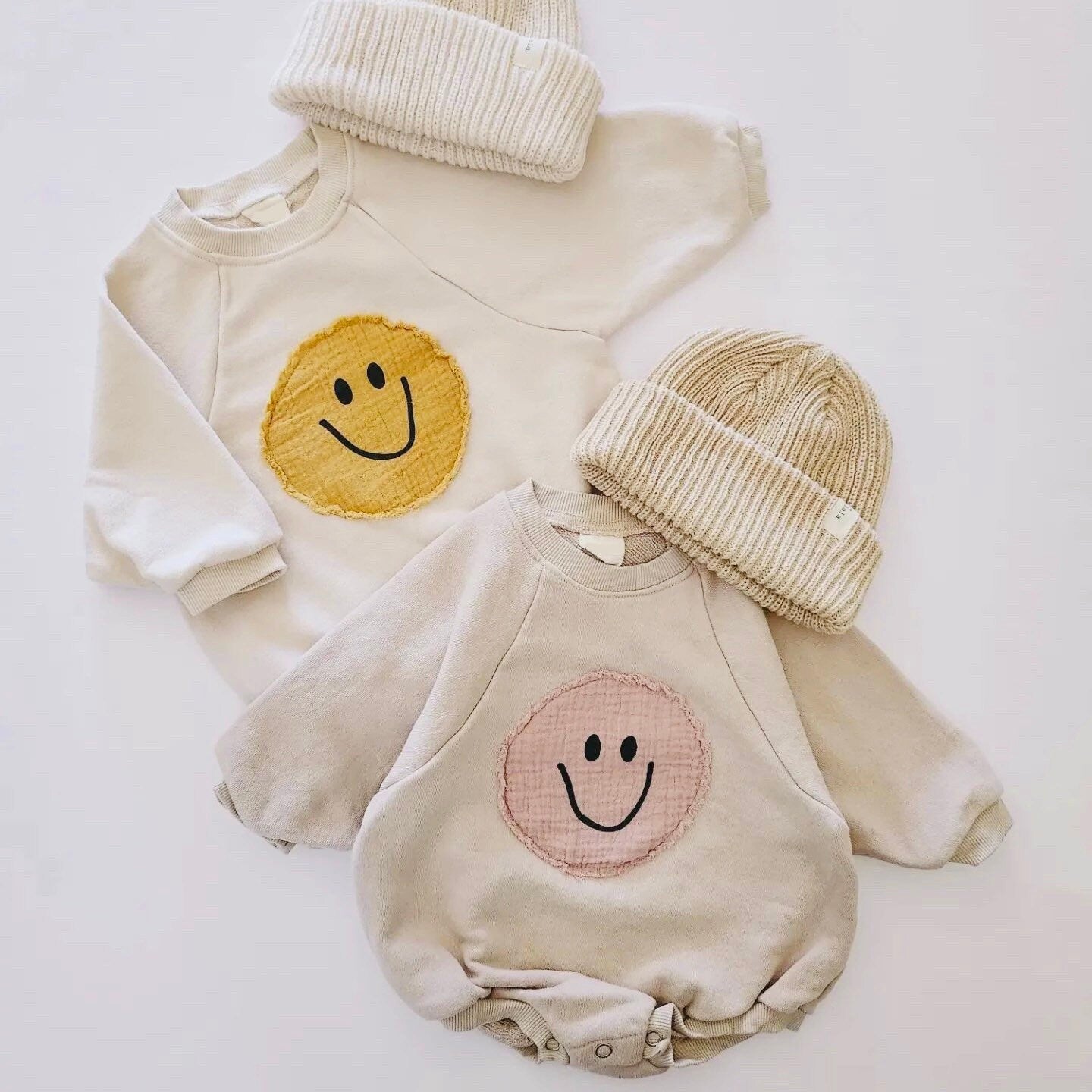 Smiley Face Bubble Romper, Happy Face Toddler Outfit, Cute Kids Clothes,  Sweater Onesie, Retro Groovy Kids Clothing, Smile Sweatshirt Romper -   Israel