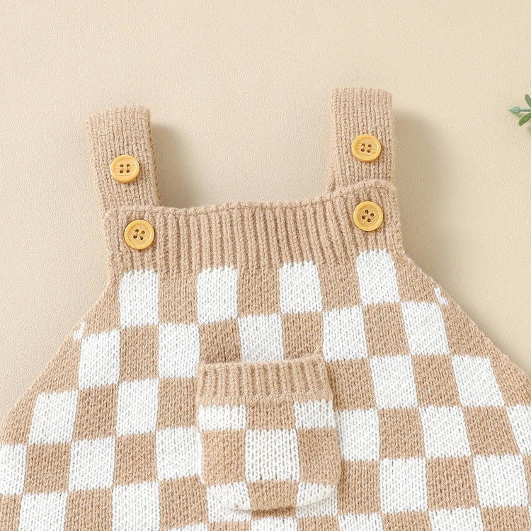 Checkered Knit Suspenders - Hippo Boutique
