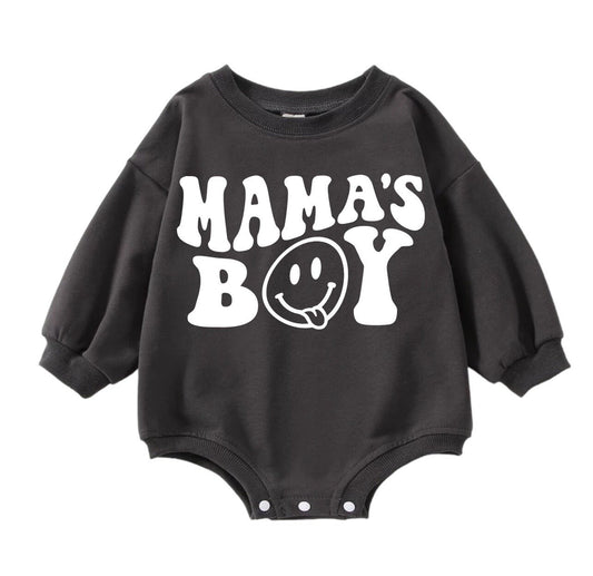 Baby & toddler Retro Mamas Boy Oversized Sweatshirt Romper/baby clothes/baby sweatshirt/bubble/baby sweater/baby gift/onesie/baby shower