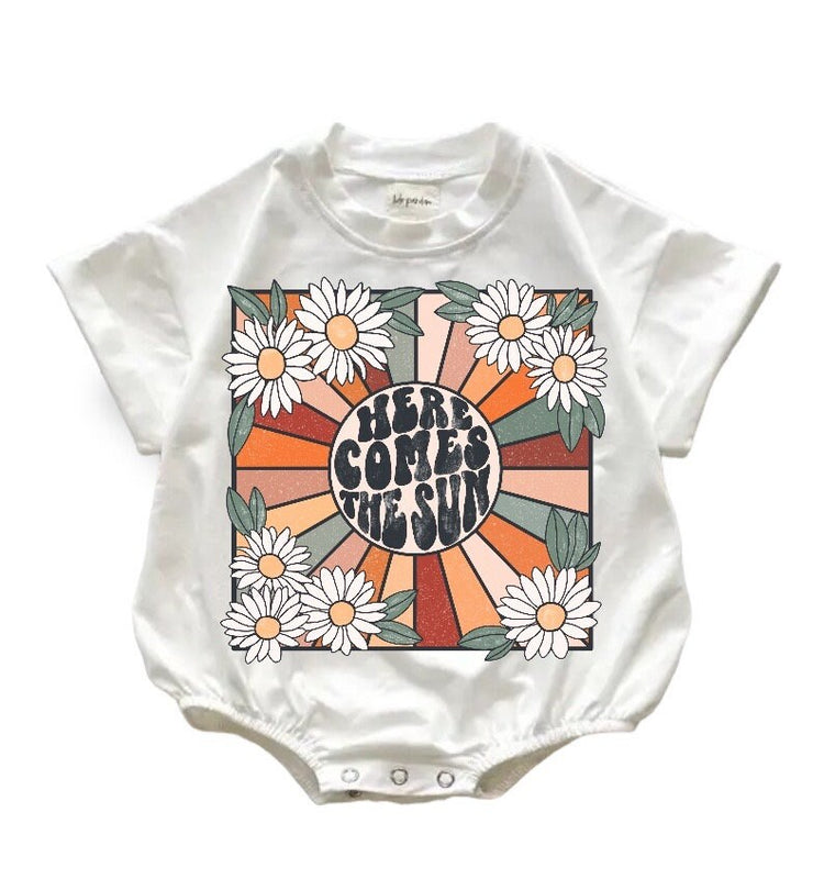 Baby t-shirt bubble Romper sun / baby clothes / baby boy / retro / baby girl onesie / baby birthday / baby gift / baby shower / infant /