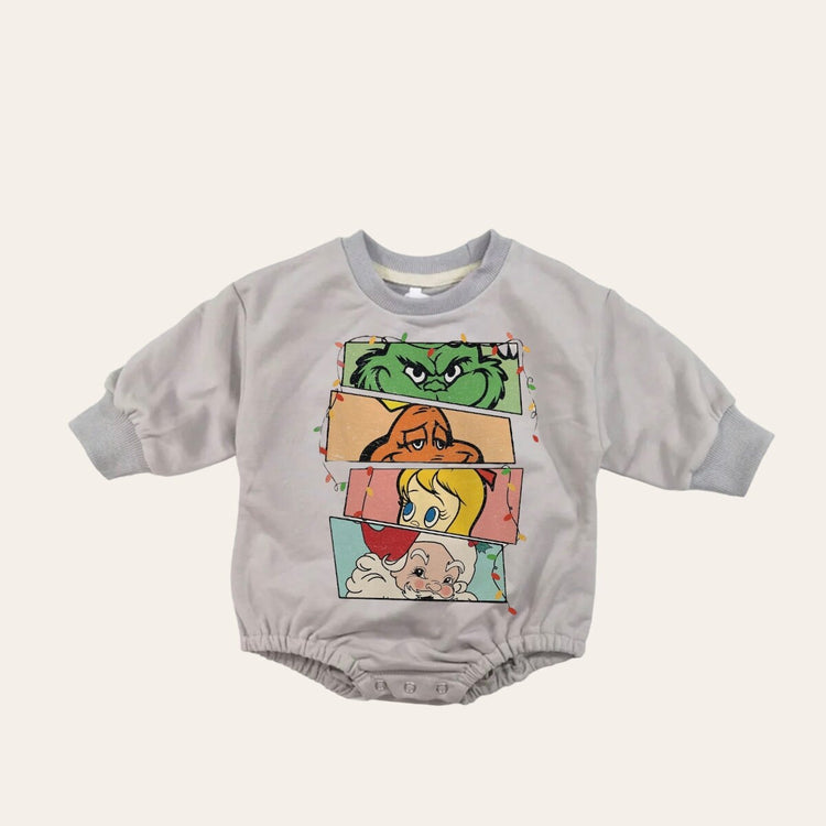 Cartoon disney Christmas Baby Oversized Sweatshirt Romper / bubble / onesie / baby clothes / baby girl / baby boy / outfit / gift