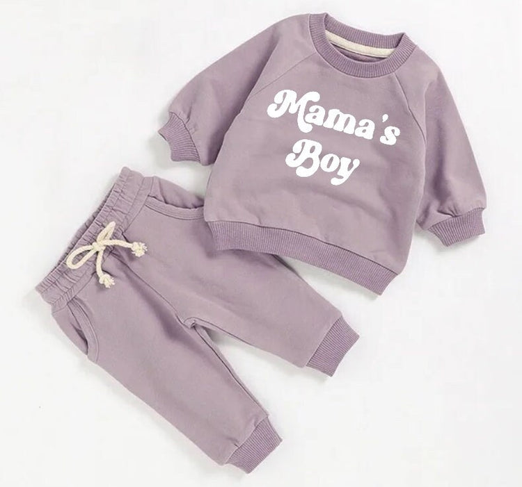 Mamas Boy French Terry toddler Baby Outfit set sweatshirt and pants / baby clothes / newborn / baby girl boy / baby shower / baby gift