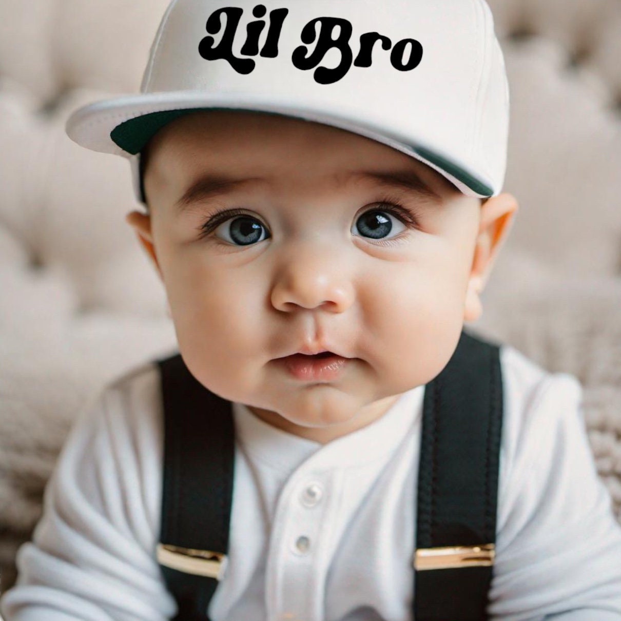 Big bro and lil bro flat bill baby boy kids baseball cap hats Hippo Boutique