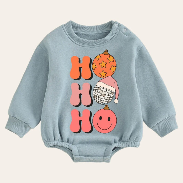 Soft Retro groovy Christmas Baby Oversized Sweatshirt Romper / bubble / onesie / baby clothes / baby girl / baby boy / outfit / gift