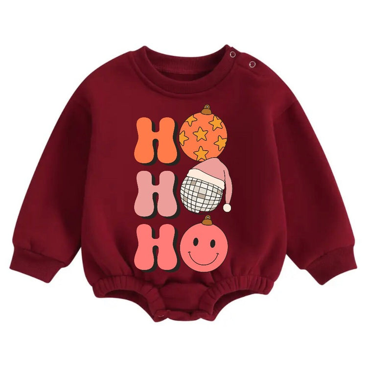 Soft Retro groovy Christmas Baby Oversized Sweatshirt Romper / bubble / onesie / baby clothes / baby girl / baby boy / outfit / gift