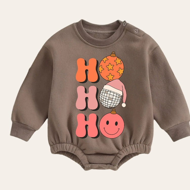 Soft Retro groovy Christmas Baby Oversized Sweatshirt Romper / bubble / onesie / baby clothes / baby girl / baby boy / outfit / gift