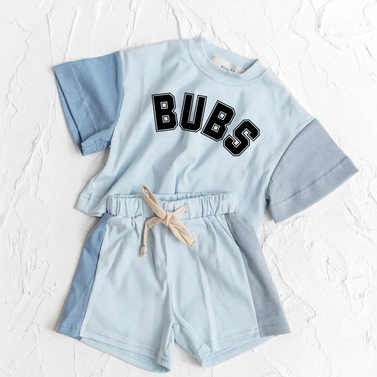 Bubs 100% cotton color block Baby toddler boy outfit Clothing set , outfit , shirt , shorts , baby girl , baby clothes, baby shower, gift