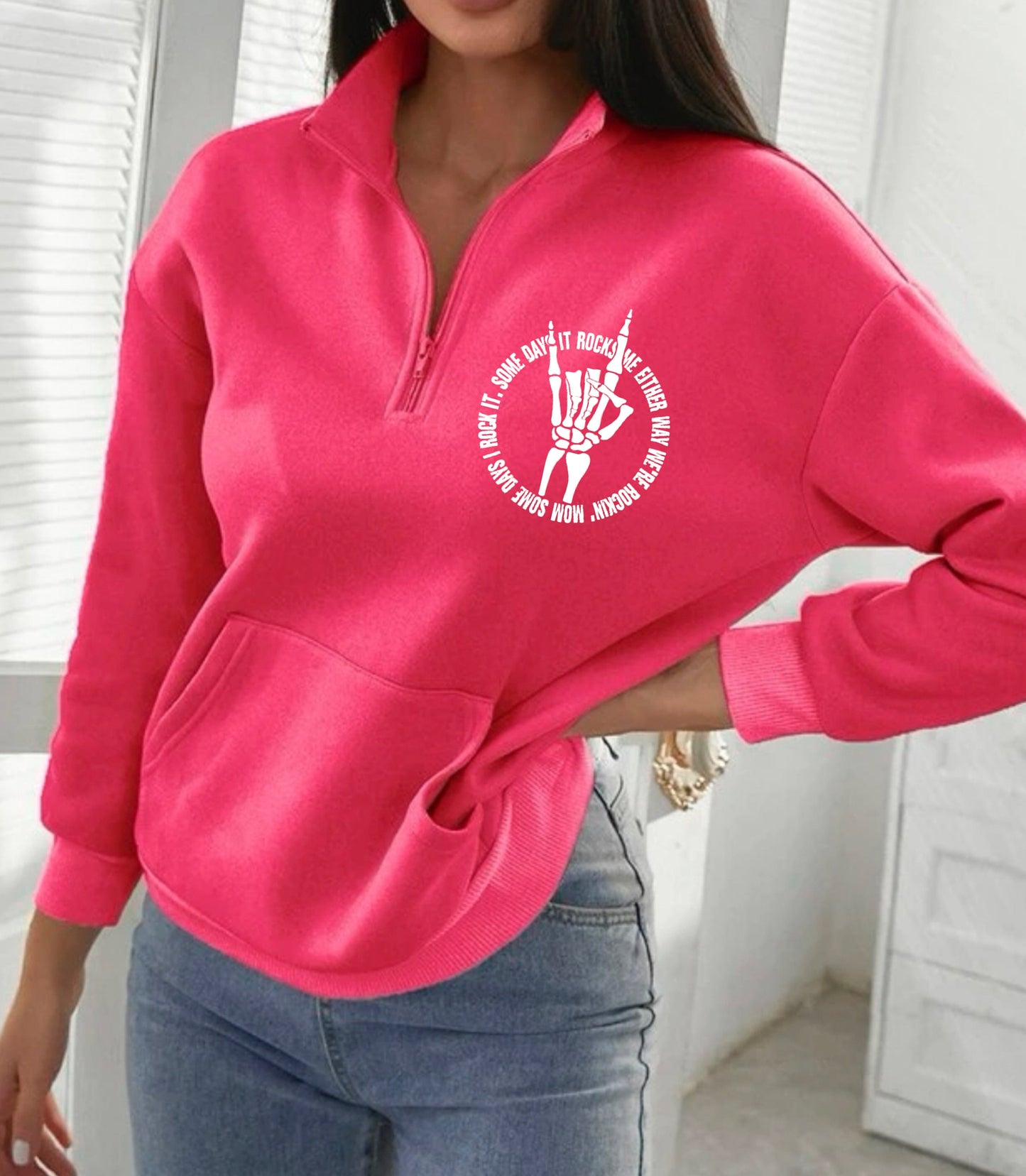 Rockin Motherhood Womens zip up sweatshirts / winter / sweatshirt gift for her mama Mother’s Day / sweater / fall sweat / birthday soft