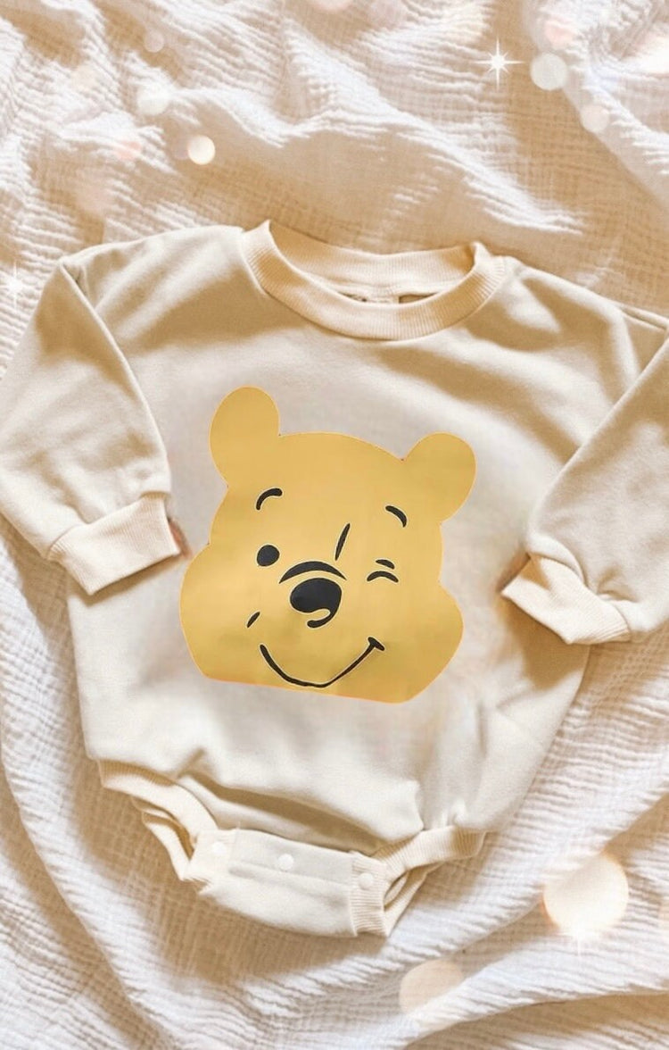 Baby bear Pooh Sweatshirt ROMPER bodysuit baby clothes sweatshirt/crewneck /newborn/baby girl/infant/bubble onesie/boy baby gift