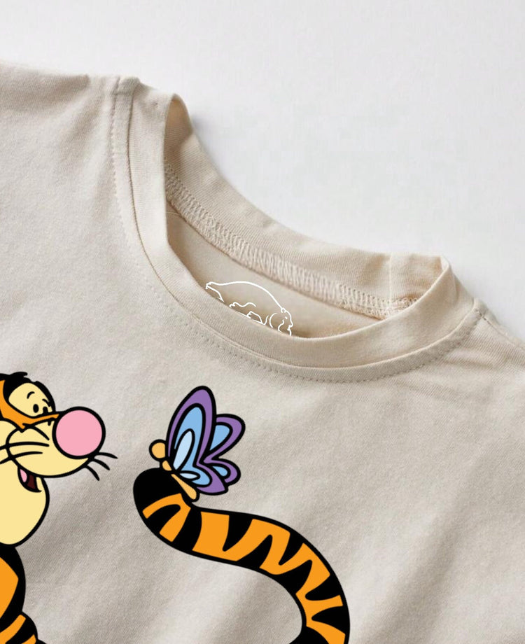 100% cotton color block Baby toddler pooh Clothing set , outfit , shirt , shorts , baby clothes, baby shower, gift, baby boy girl tigger