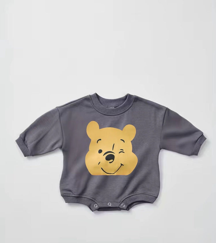 Baby bear Pooh Sweatshirt ROMPER bodysuit baby clothes sweatshirt/crewneck /newborn/baby girl/infant/bubble onesie/boy baby gift