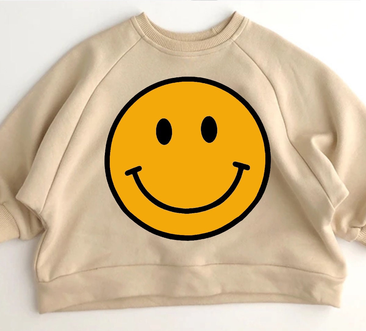 Retro smile Baby & Toddler Oversized Cotton Sweatshirts, kids clothes, crewneck sweatshirt, toddler clothes, baby gift, baby boy, baby girl