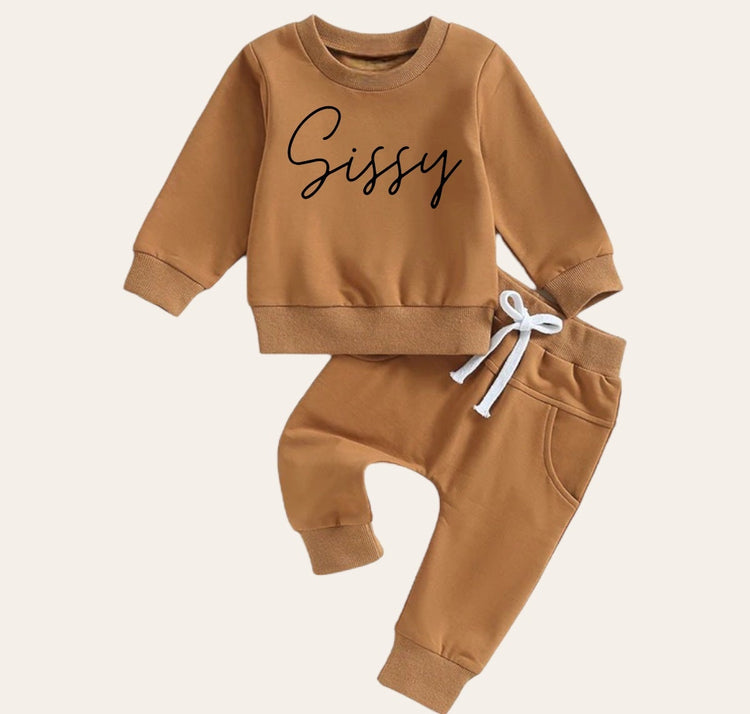 Sissy Baby girl sweatshirt and pants outfit | Newborn | sister shirt | sweatshirt newborn Clothes | Baby Gift | Baby girl crewneck big sis