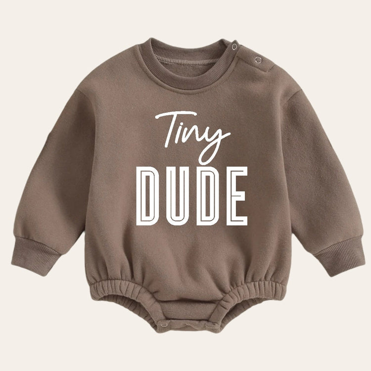 Soft warm fleece dude Baby boy Sweatshirt Romper oversized / bubble / onesie / baby clothes / baby girl / baby boy / outfit / gift