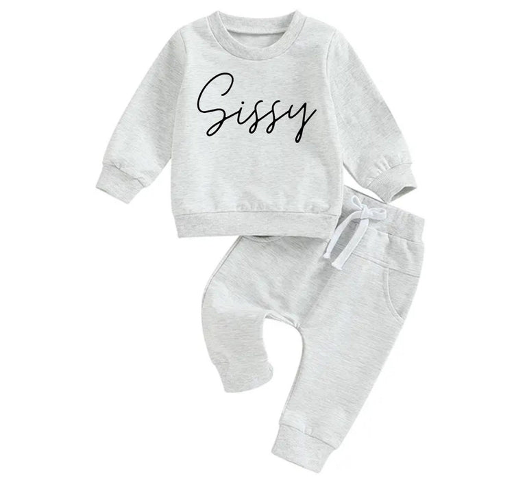 Sissy Baby girl sweatshirt and pants outfit | Newborn | sister shirt | sweatshirt newborn Clothes | Baby Gift | Baby girl crewneck big sis