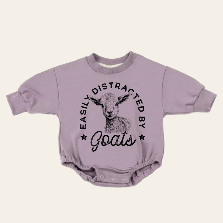 Goats Baby Sweatshirt Romper, baby romper, baby clothes, baby girl, baby boy, baby gift, newborn gift, western baby