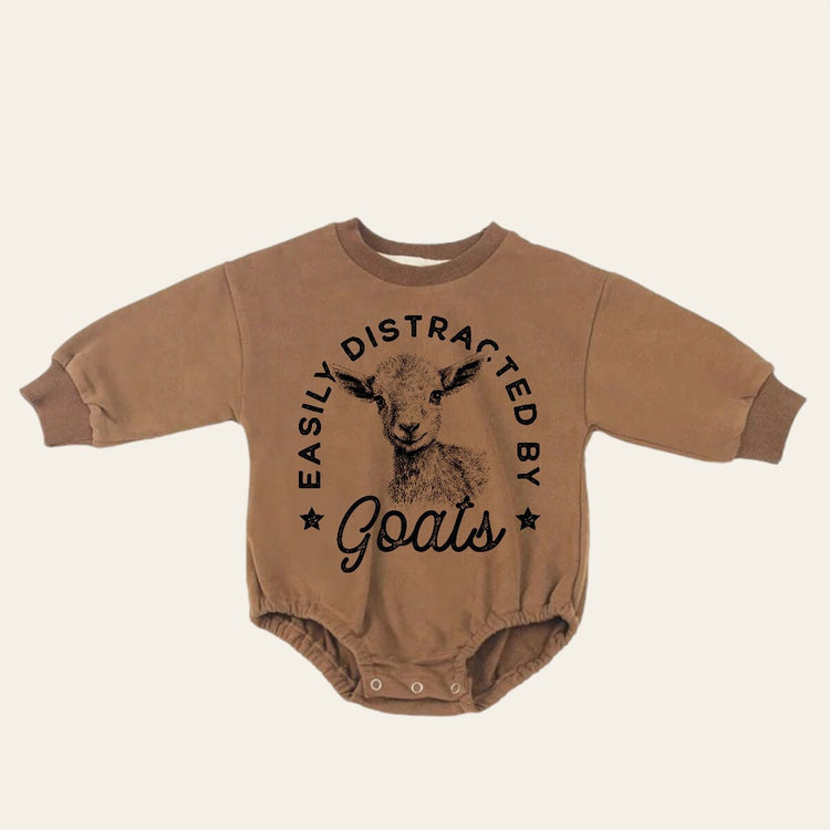 Goats Baby Sweatshirt Romper, baby romper, baby clothes, baby girl, baby boy, baby gift, newborn gift, western baby